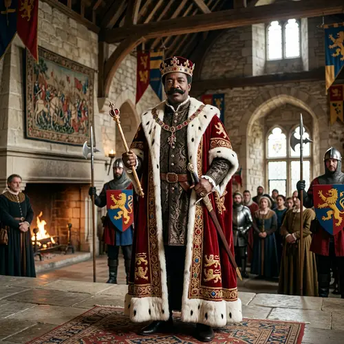 Medieval Black Duke in Traditional Noble Attire