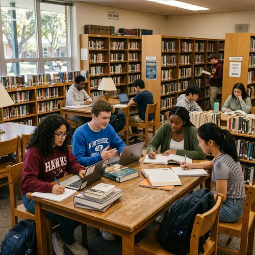 High School Students in the Library