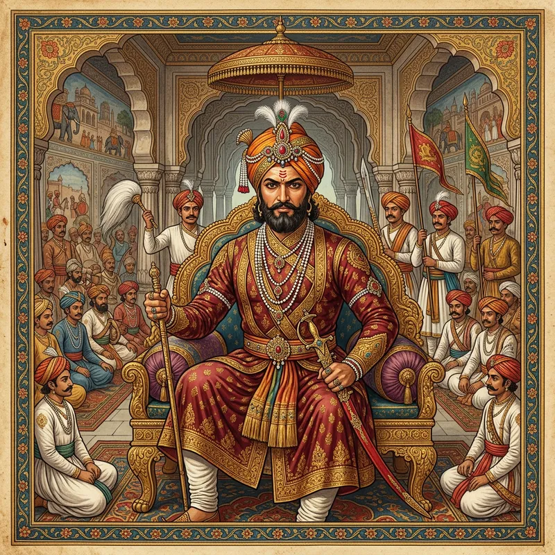 Regal Shivaji Maharaj Portrait | Maratha Indian Ruler