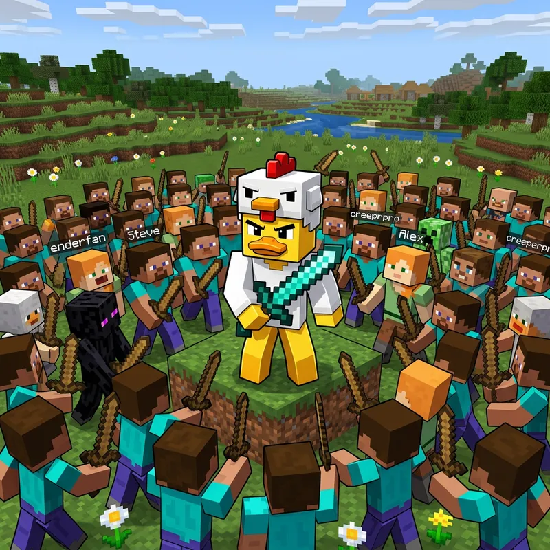 Serious Yellow Duck vs. 100 Minecraft Players