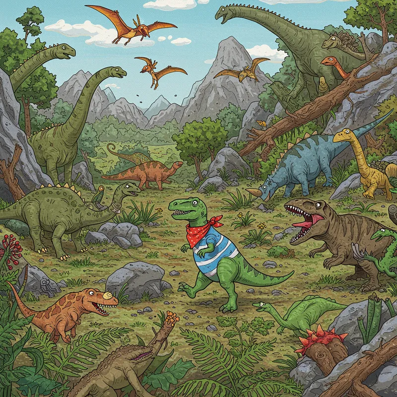 Dinosaur Theme Where's Waldo Game