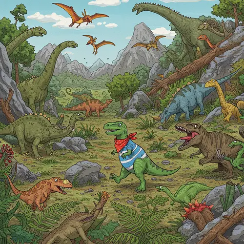 Dinosaur Theme Where's Waldo Game