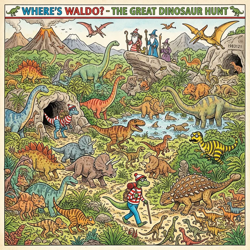 Dinosaur Theme Where's Waldo Game