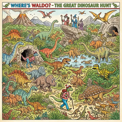 Dinosaur Theme Where's Waldo Game