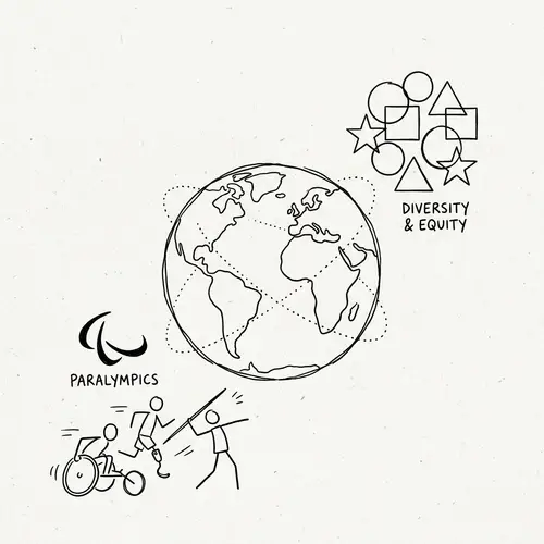 Minimalist Illustration of Contemporary World Themes