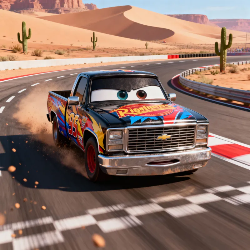 Hyper Realistic Truck Photo from Cars Movie Hyper Realistic Truck Photo from Cars Movie