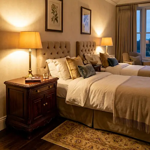 Luxurious Bedside Tables in Warm Tone Bedroom Setting