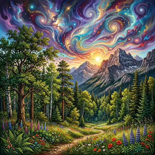 Nature's Beauty: Realism and Abstraction in Stunning Vista