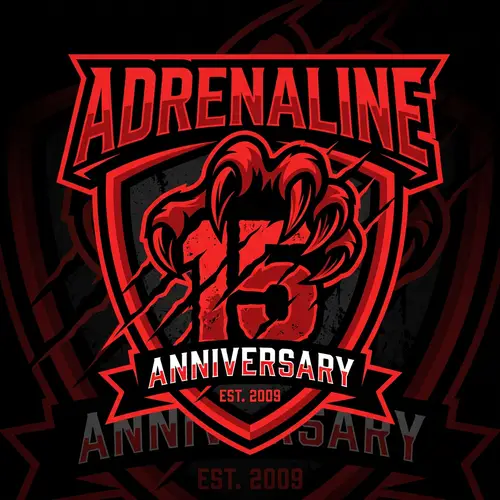 Adrenaline Team 15-Year Anniversary Logo Design
