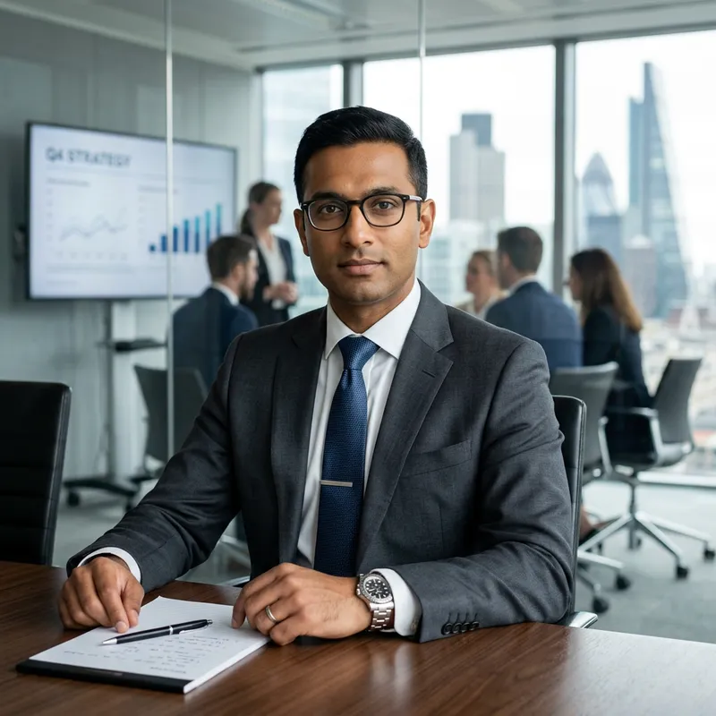 Smart Businessman: Clean-shaven, Tan, Professional Look