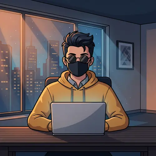 Friendly Male Anime Business Character Illustration