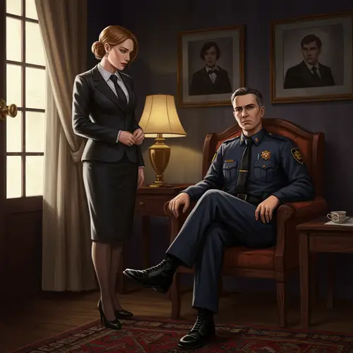 Corrupt Cop's Secret Affair in a Dark Room