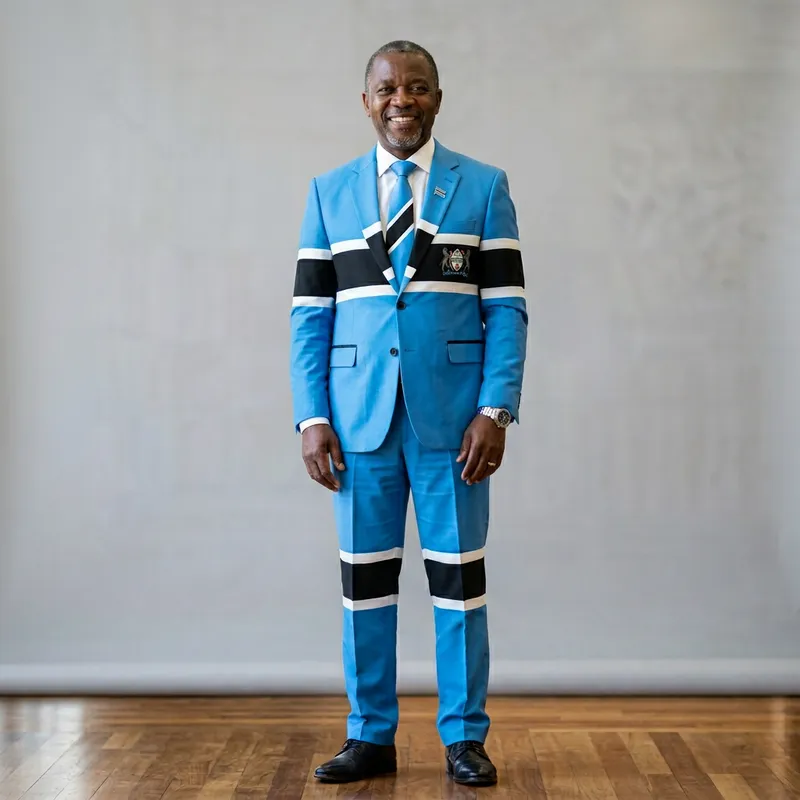 Barack Obama Wearing Botswana Flag - Prominent Figure