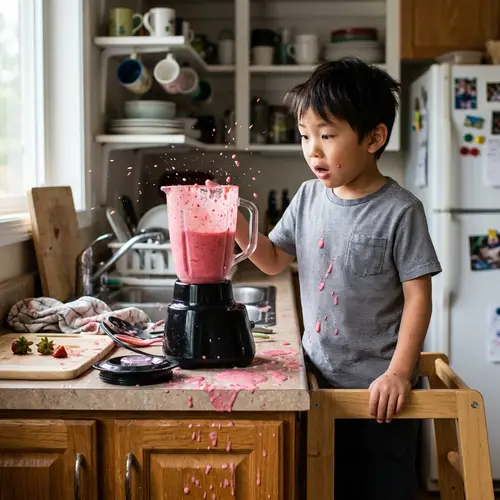 Strawberry Smoothie Mishap: A Kitchen Adventure