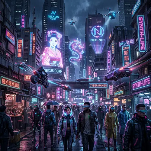 Future Urban Landscapes: Cyberpunk Vision