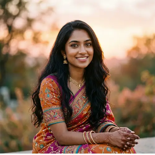 Beautiful South Asian Woman with Almond-Shaped Eyes