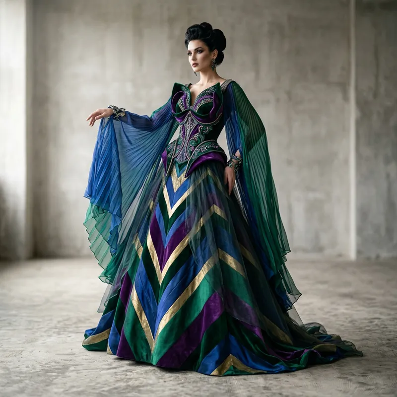 Avant-Garde Bracelet Dress in Jewel Tones Avant-Garde Bracelet Dress in Jewel Tones