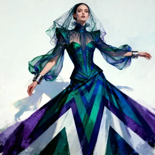 Avant-Garde Bracelet Dress in Jewel Tones