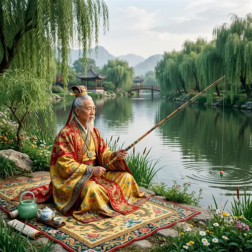 Qin Shi Huang Fishing: Tranquil Scene of an Ancient Chinese Emperor