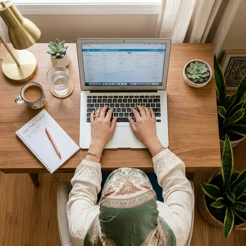 Stylish Hijab-Wearing Virtual Assistant Imagery