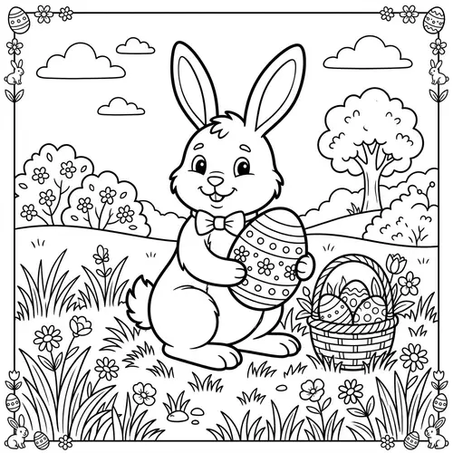 Easter Bunny Coloring Book Fun