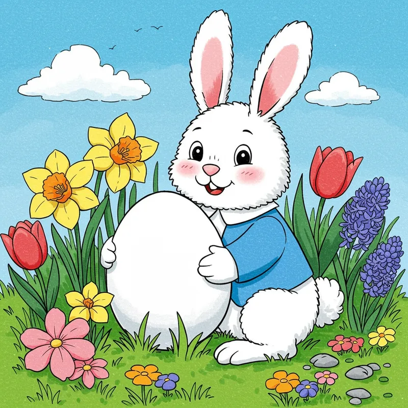 Easter Bunny Coloring Book Fun