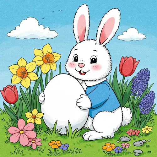 Easter Bunny Coloring Book Fun