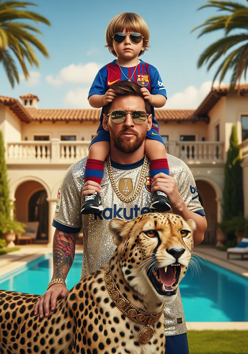 Lionel Messi & Son: Hyper-Realistic 3D Cinematic Art