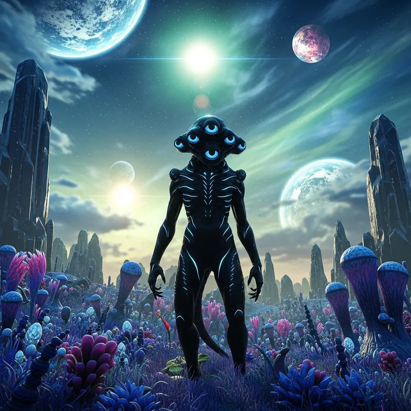 Explore an Intriguing Space Organism on Alien Landscape