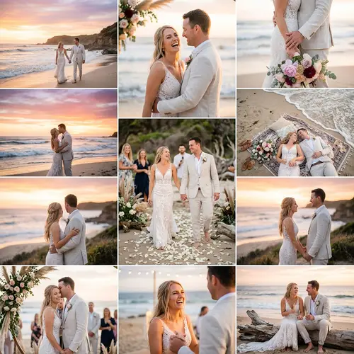 Elegant Seaside Wedding Photography Collection