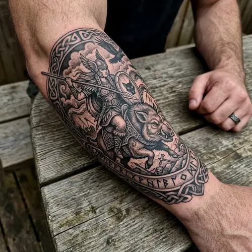 Unique Nordic Mythology Forearm Tattoo Ideas
