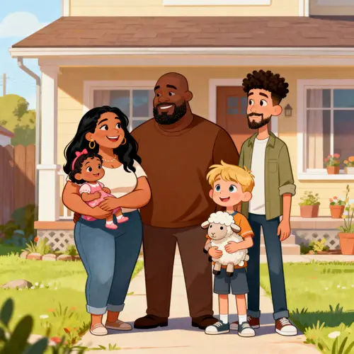 Animated Family Portrait: A Heartwarming Scene