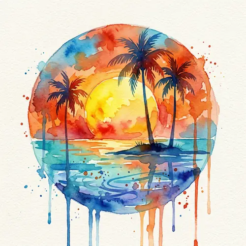 Vibrant Tropical Sunset Artwork