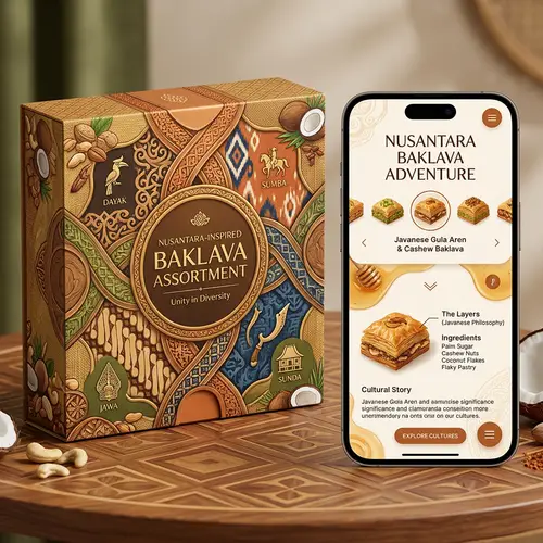 Nusantara-Inspired Baklava Assortment: Cultural Harmony Packaging