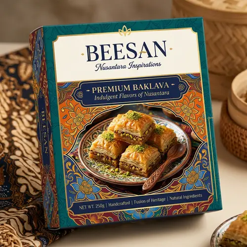 Luxury Baklava Packaging Design Inspired by Indonesia's Cultural Heritage