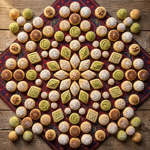 Vibrant Maamoul Cookies: Intricate Heritage Patterns | Palestine