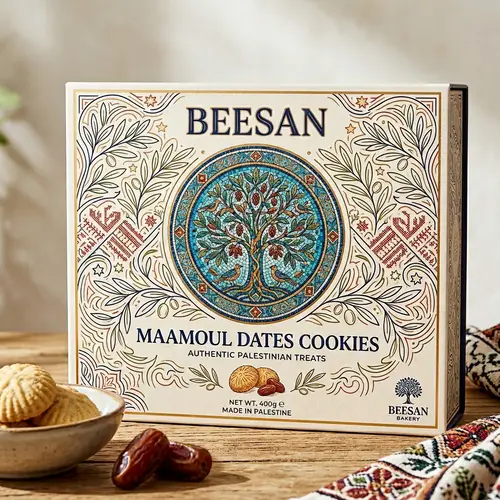 Luxurious Maamoul Dates Cookies Packaging Inspired by Palestinian Culture
