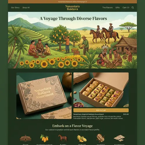 Nusantara-Inspired Baklava Assortment Packaging Design - Unity of Cultures