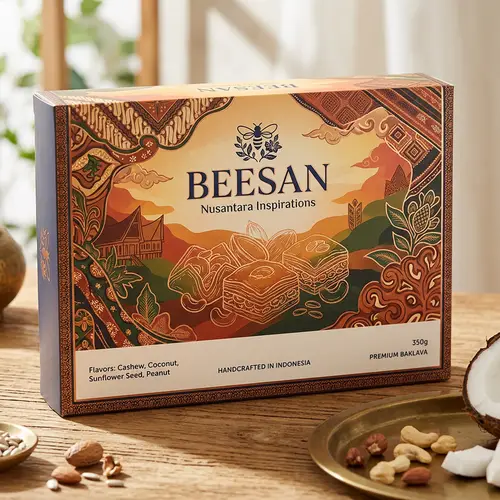 Vibrant Indonesian-Inspired BEESAN Baklava Packaging Design