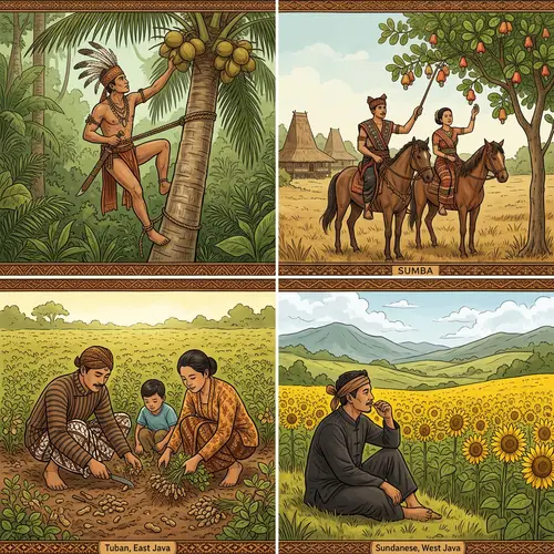Traditional Indonesian Agriculture and Culture Scenes