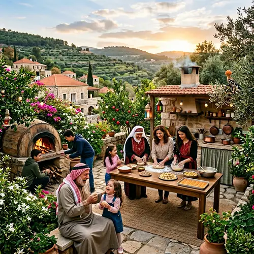 Levantine Family Prepares for New Year in Idyllic Village Setting