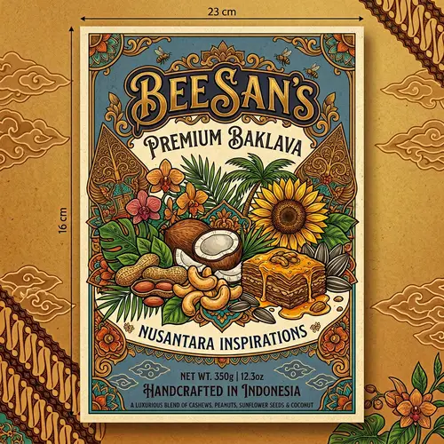BEESAN's Premium Baklava Packaging Design - Indonesian-Inspired Artistry