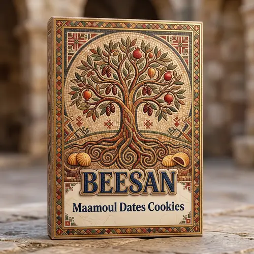 Captivating Maamoul Dates Cookies Packaging Design | Palestine Heritage Tribute