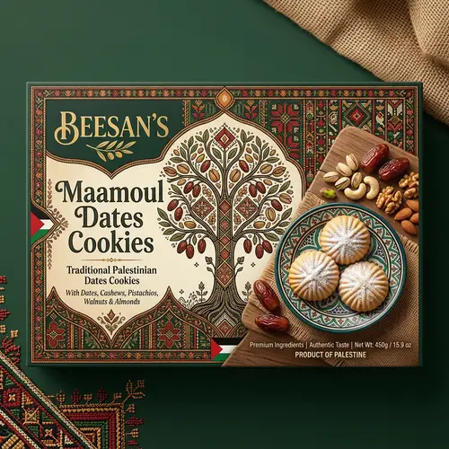 Vibrant Maamoul Dates Cookies Package - Rich Palestinian Heritage