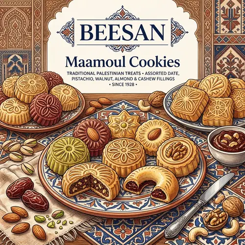 Exquisite Palestinian Maamoul Cookies Assorted with Dates & Nuts