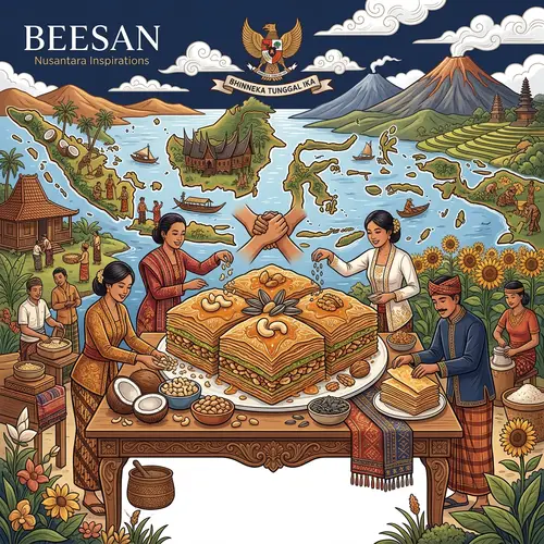 Luxurious Indonesian Landscape Illustrating Cultural Unity