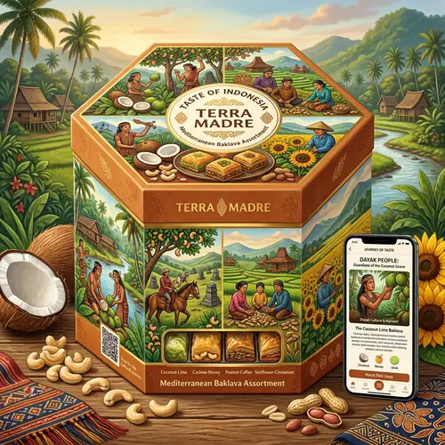 Mediterranean Honey-Crafted Baklava Assortment Inspired by Indonesian Cultures