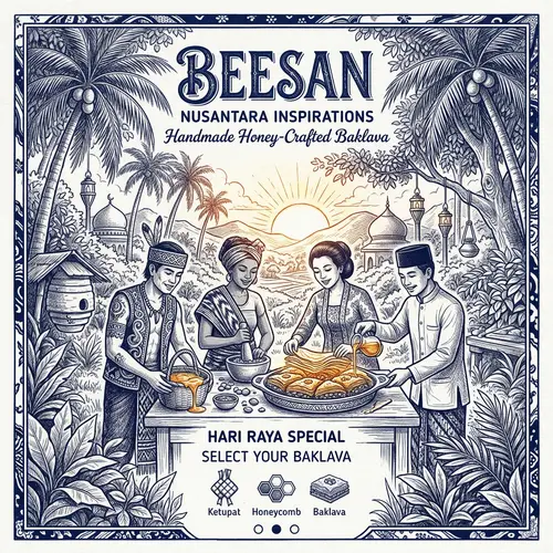 Handmade Honey-Crafted Baklava Illustration | BEESAN Nusantara Inspirations