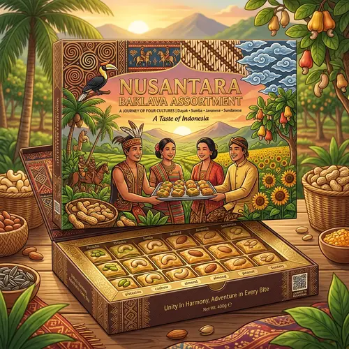 Nusantara-Inspired Baklava Assortment Design | Cultural Collaboration