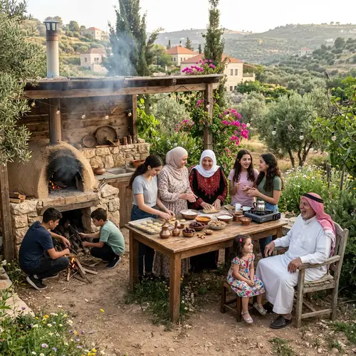 New Year Celebration in Levantine Village Garden